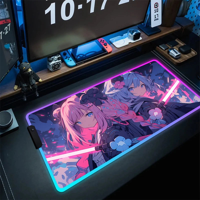 Anime Girls RGB Gaming Mousepad