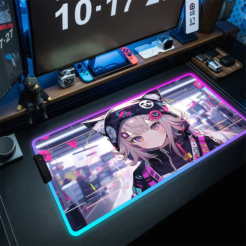 Anime Girls RGB Gaming Mousepad