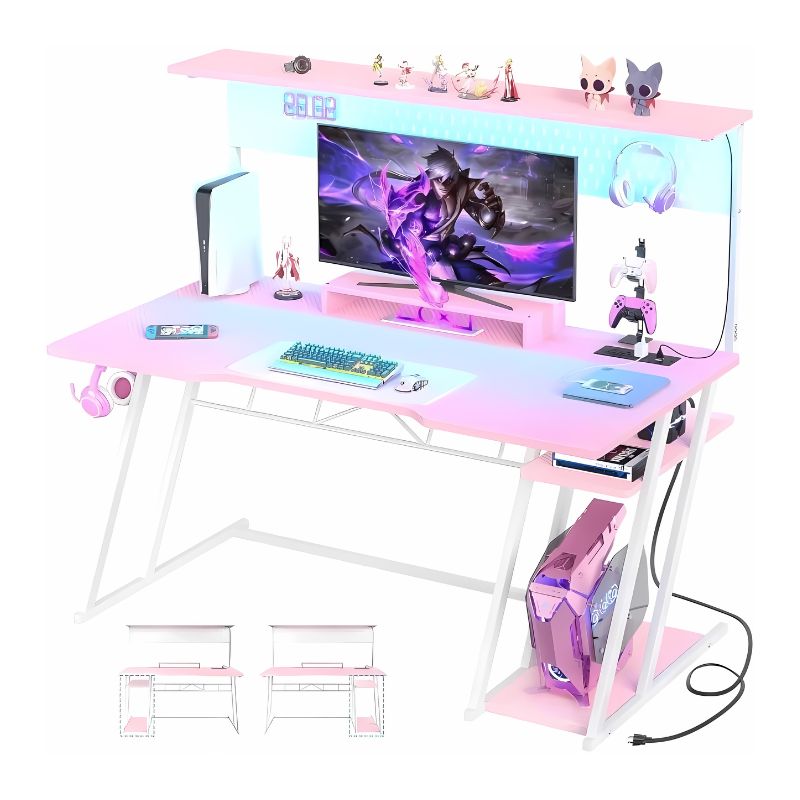 55'' Gaming LED Desk with Storage