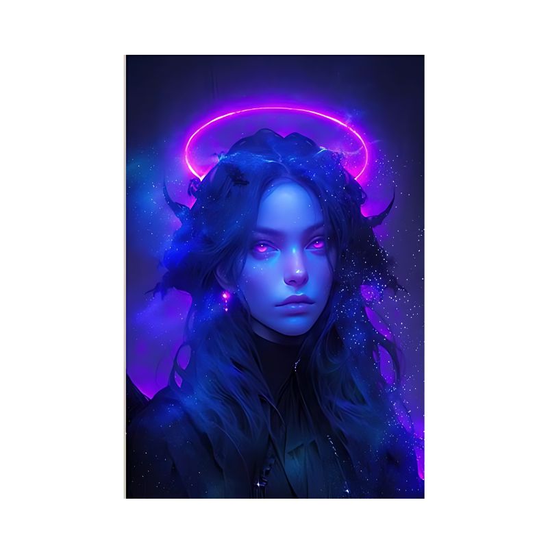 Neon Cyberpunk Girl Canvas Art